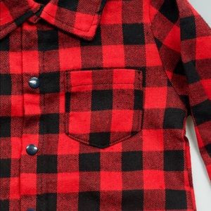 Red and Black Buffalo Plaid Onesie